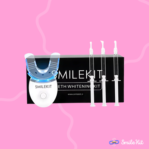 کیت بلیچینگ خانگی ۳ ظرفیتی ( پک لاکچری ) + LED Blue Light اسمایل کیت (وارداتی اورجینال)